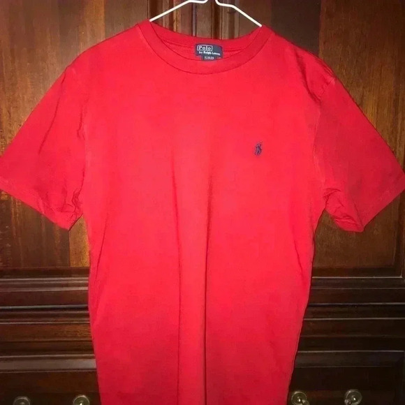 BOYS POLO RALPH LAUREN RED SHIRT PREOWNED XL 18-20 GUC - Picture 1 of 4